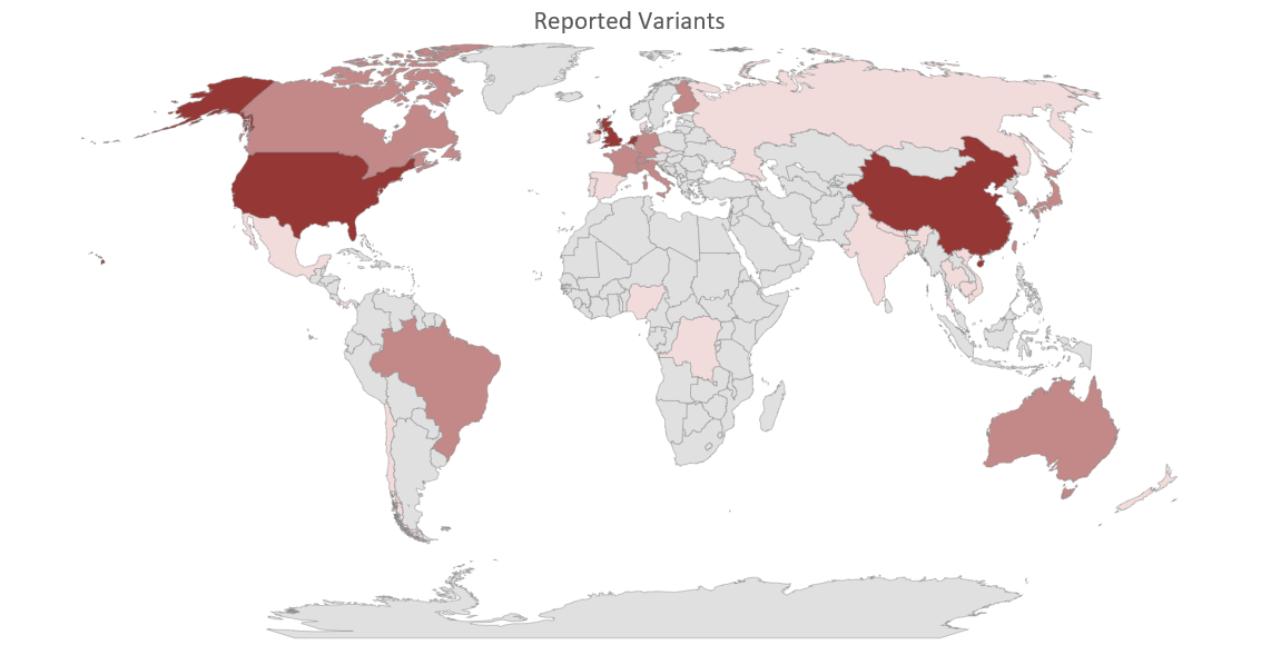 Figure 1A Geographical Location of Newly Reported Genomic Variants as of May 27, 2021